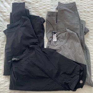 Athleta Ultimate Train Tee - Bundle of 3 - 2 Long Slv & 1 Short Slv - Blk & Gray